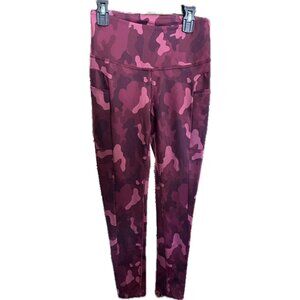 Endeavor Womens XS Printed Bonded Sculpt Tight Legging Deep Pink Camo Stretchy